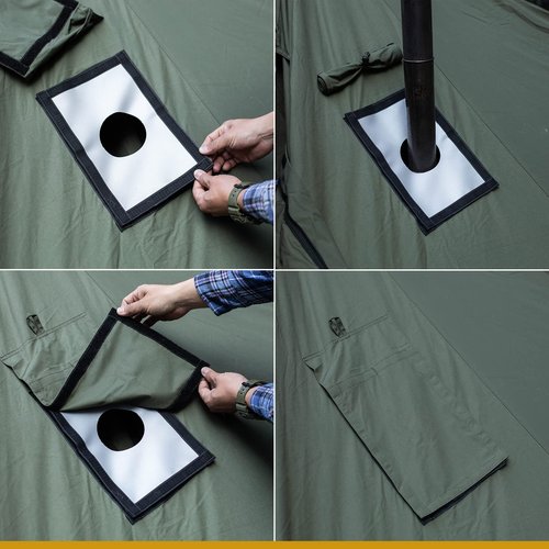 OneTigris Stove Jack 11.8" x 7.8" for Conifer Canvas Hot Tent and Outdoor Camping