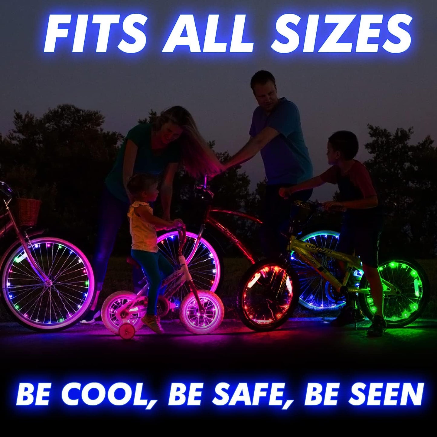 Activ Life LED Bike Wheel Lights with Batteries Included, Get 100% Brighter and Visible from All Angles for Ultimate Safety & Style (1 Tire Pack, Multicolor)