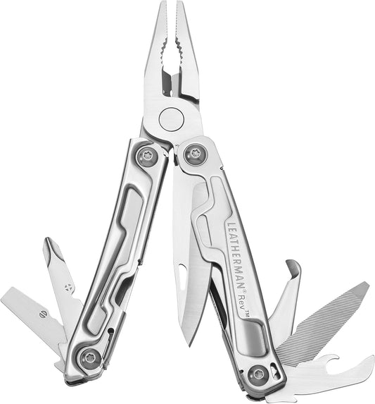 LEATHERMAN, Rev Pocket Size Multitool with Package Opener and Screwdrivers, Stainless Steel