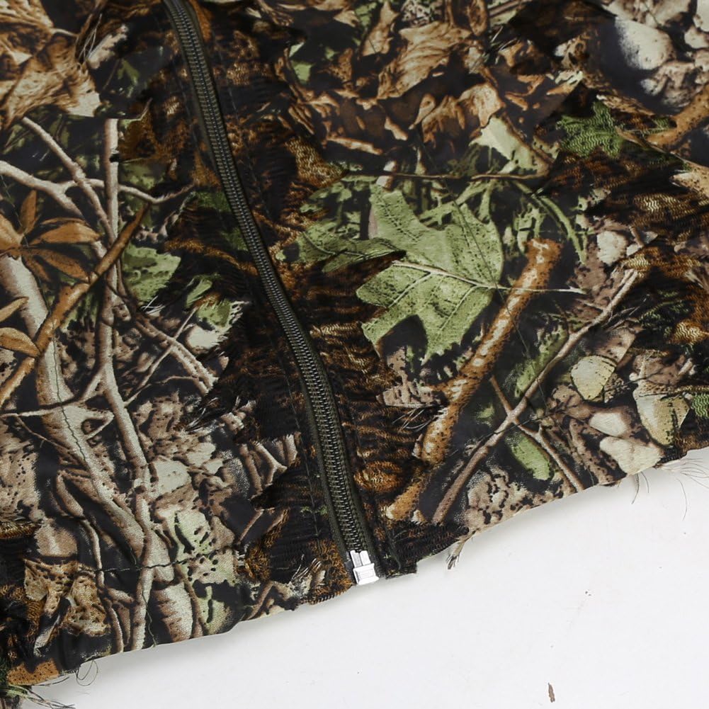Zicac Outdoor Camo Ghillie Suit 3D Leafy Camouflage Clothing Jungle Woodland Hunting