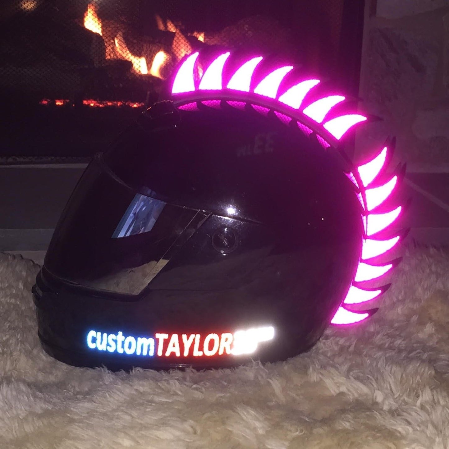 customTAYLOR33 Engineering Grade Reflective Warhawk/Mohawk Decals (Rubber Warhawk & Helmet not Included) Many Colors (Black)