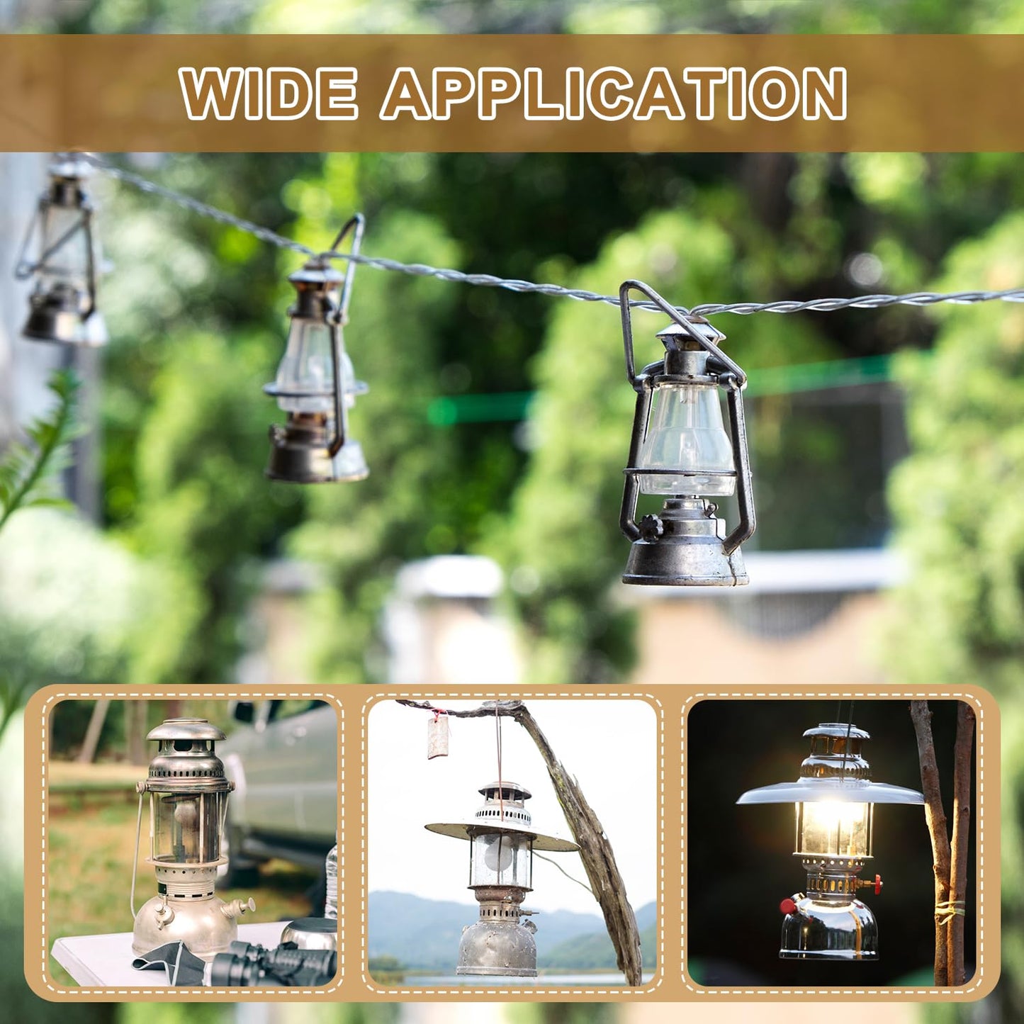 50PCS Propane Lantern Mantles String Tie Lantern Mantles Lantern Cover U-Shape Gas Lamp Mantles for Outdoor Camping Lantern, 7.5 × 10cm