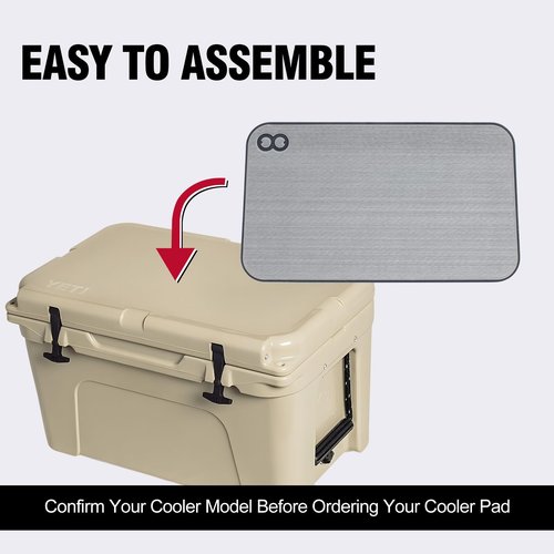 WOOWAVE EVA Mat Cooler Pad for YETI Tundra 45,Peel & Stick Application, Non Slip Comfort Accessories (Grey)