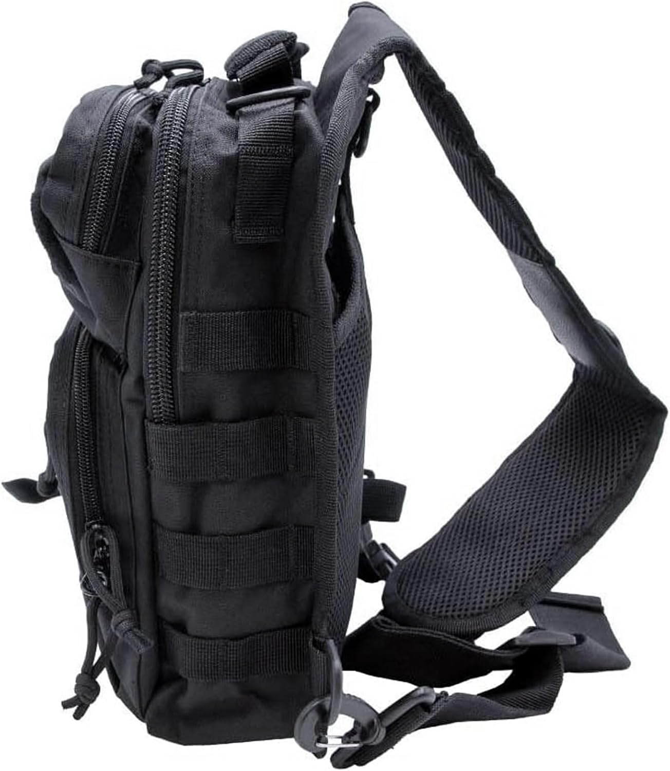 Yukon Outfitters Scout Sling Pack - EDC Hiking Outdoor Urban Ergonomic Spacious Tactical One-Shoulder Backpack with Ambidextrous Carry Sling, Black