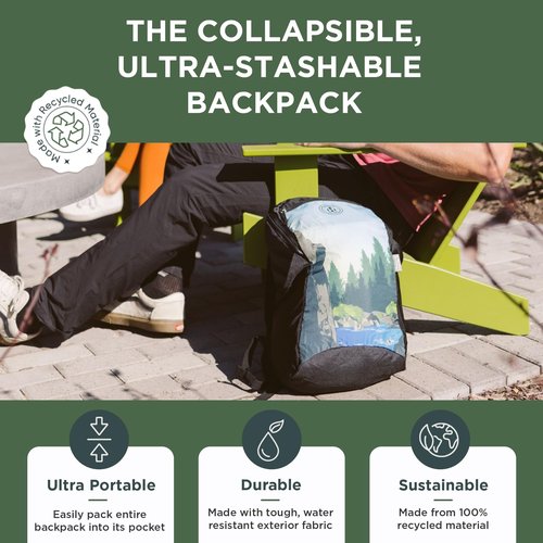 HYDAWAY 15L Collapsible Backpack - Lightweight, Packable Daypack for Travel, Hiking & Everyday Carry - Water-Resistant & Eco-Friendly