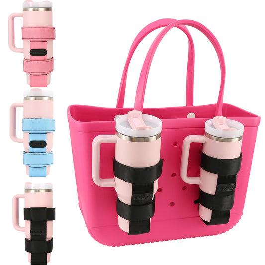 INCYCALL 1 Pack Bogg Bag Cup Holder for Stanley/Owala/Yeti, Large Cups Holder Fit 16-40oz, Adjustable Bogg Bag Cup Holder Accessories Compatible with All Bogg Bag, Black