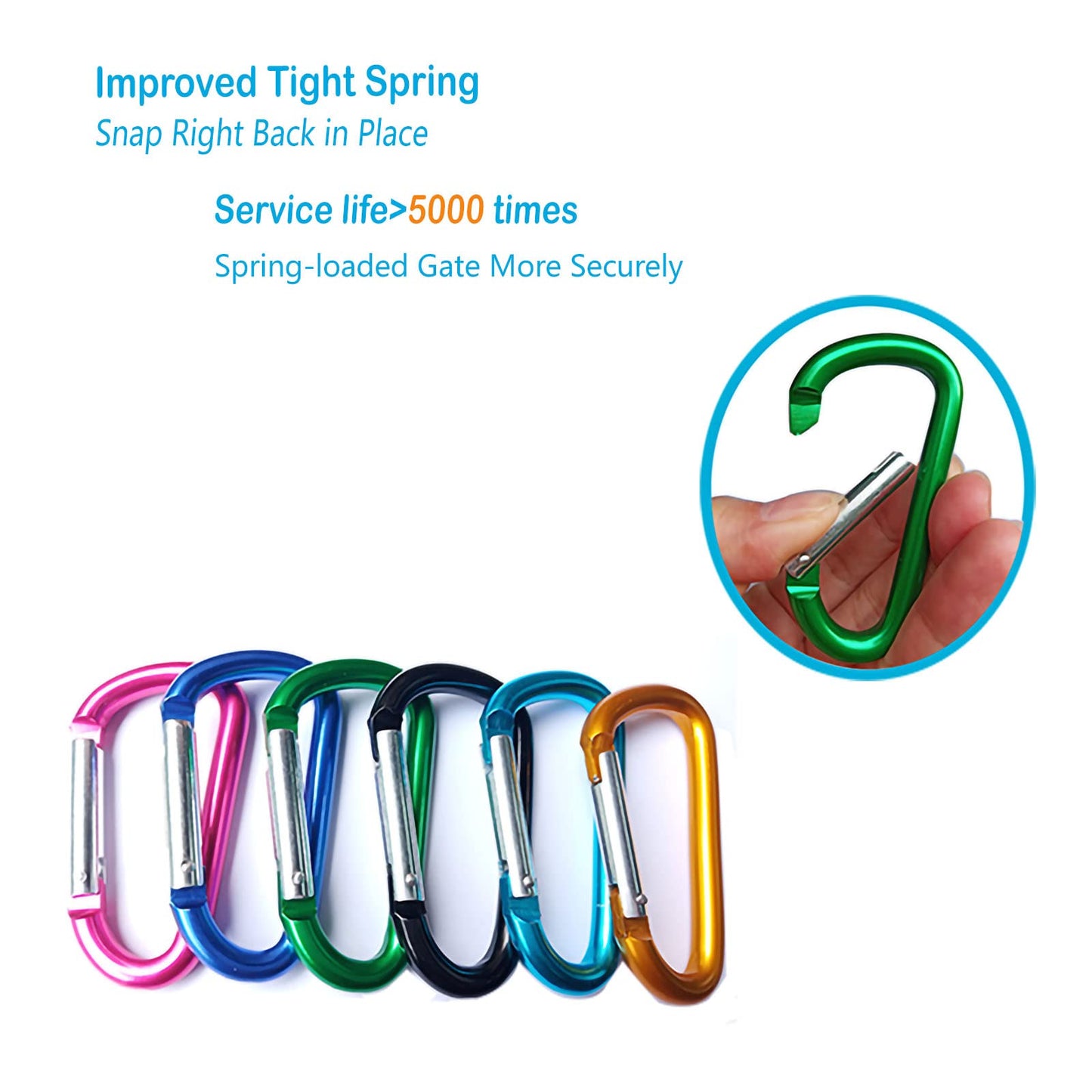 12Pcs Aluminum Carabiner D Ring, 1.8/2.2/2.4 Inch Lightweight D Shape Keychain Clip,Multipurpose D-Ring Carabiner Buckles (3 Sizes, 4 Pieces Each, Randomly Mixed with 4 Colors).
