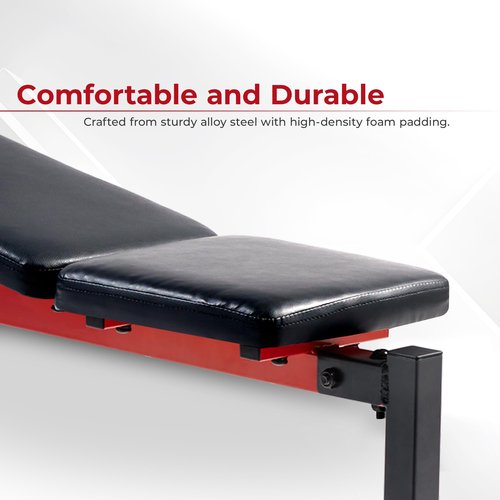 Sunny Health & Fitness Adjustable Multi-Function Incline Weight Bench with Barbell Rack, Full Body Workout Exercise Strength Training for Home Gym W/Optional Leg Developer & Preacher Curl Attachment