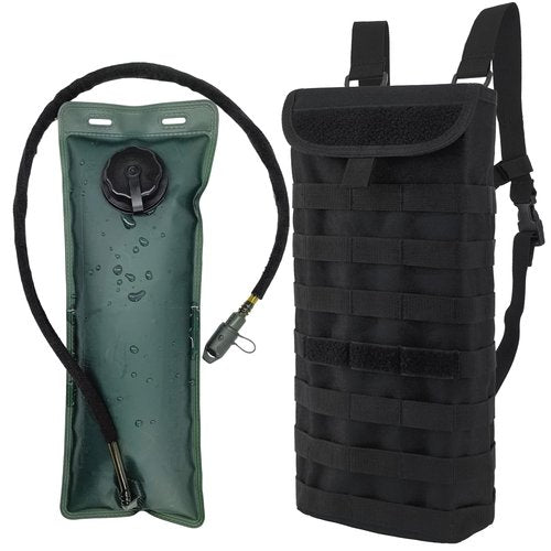 EASY BW Tactical MOLLE Hydration Pack Carrier Backpack with 3L Water Bladder for Outdoor Sports, Black
