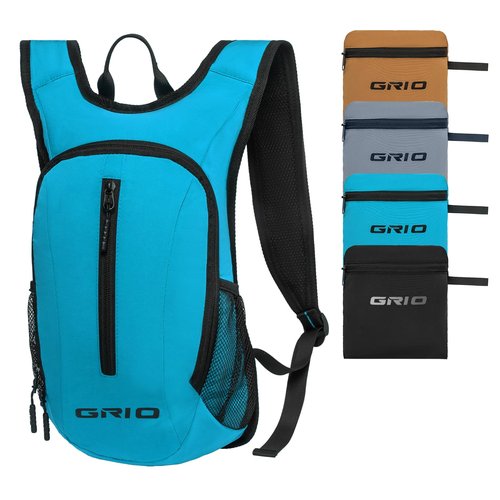 GRIO Lightweight Packable Daypack for Women Men, 15L Hiking Backpack, Water Resistant Daypack (blue)