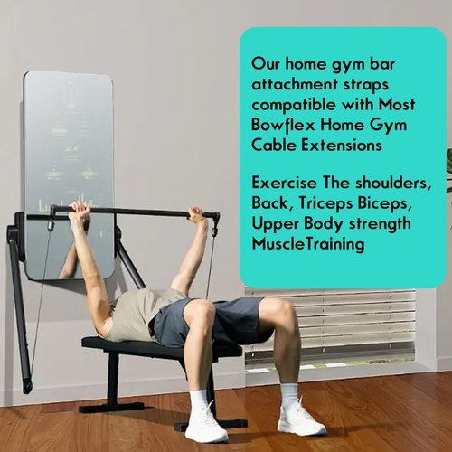 Dsyboko Bench Bar Attachment Straps Compatible with Bowflex Gyms for LAT/Bench Bar Attachment Straps (Pair)