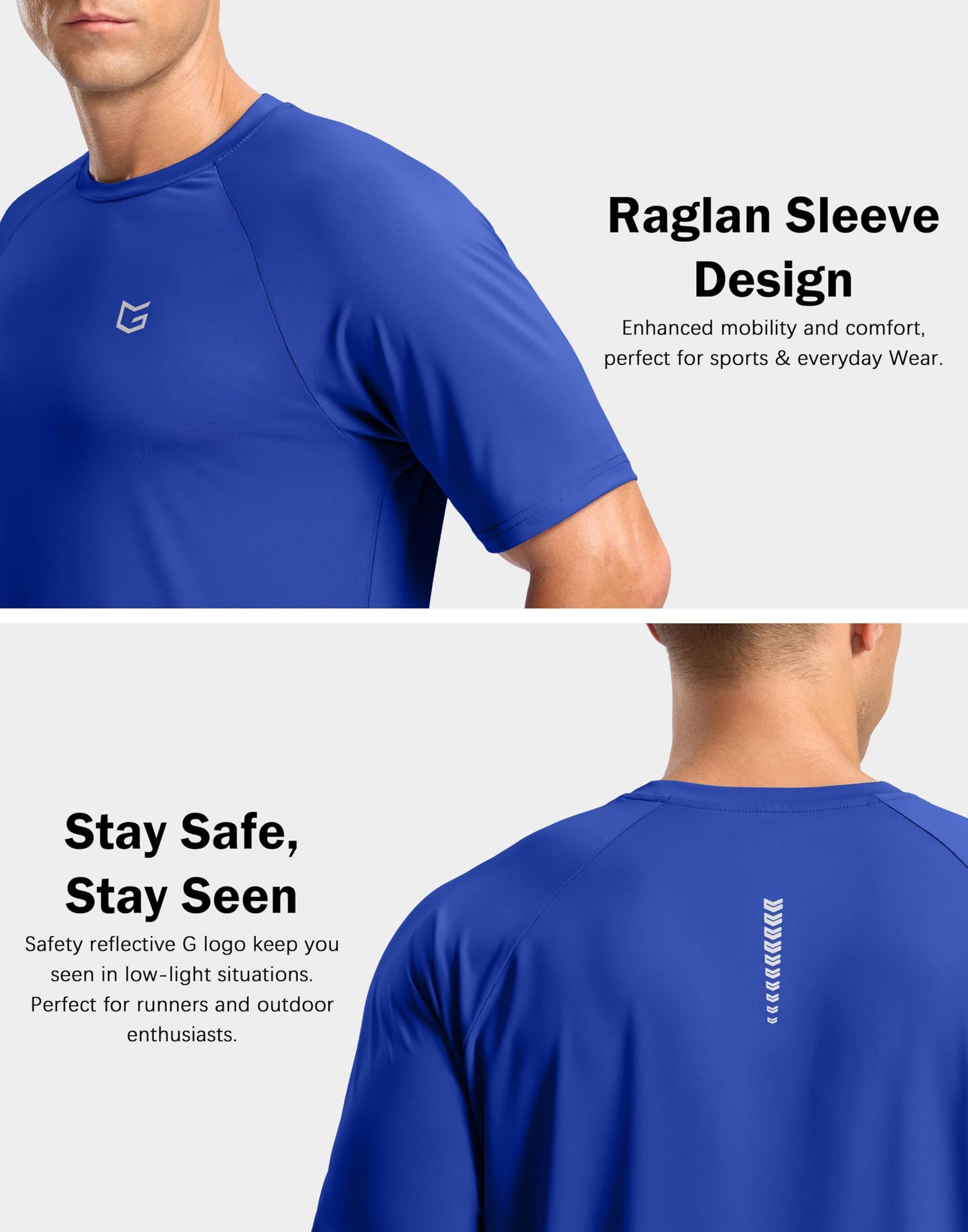 G Gradual Men's Athletic Workout T-Shirts Moisture Wicking Cooling Running Shirts Short Sleeve Performance Tee for Gym Tennis(Royal Blue,4XL)