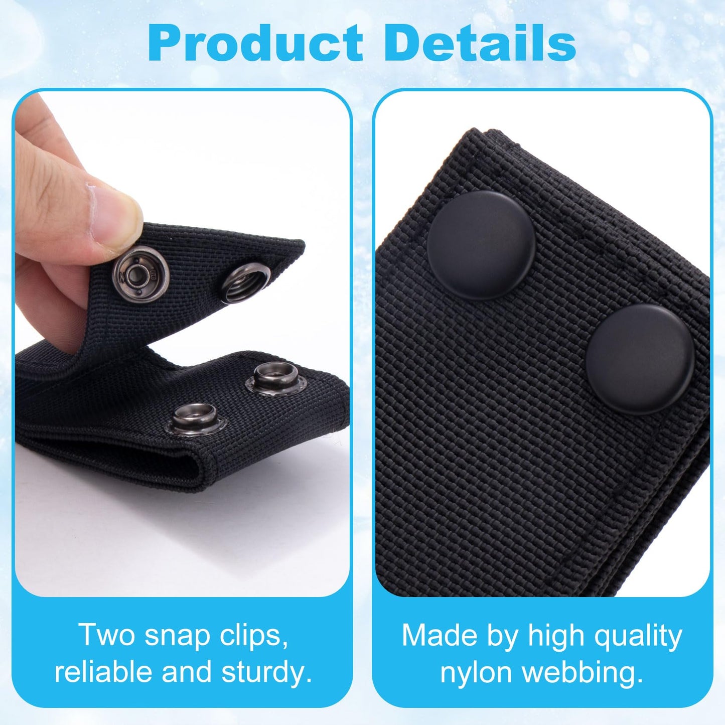 Isslly 2PCS Nylon Handcuff Straps, 1.97x2.84inch Handcuff Holder for Belt, Duty Belt Accessories, Double Snap Buckles, Slide on Belt