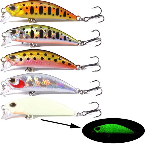 LURESMEOW Jerkbait Fishing Lures Jerk Baits for Bass Fishing Jerk Bait Minnow Lures with Tackle Box for Freshwater Saltwater,10pcs
