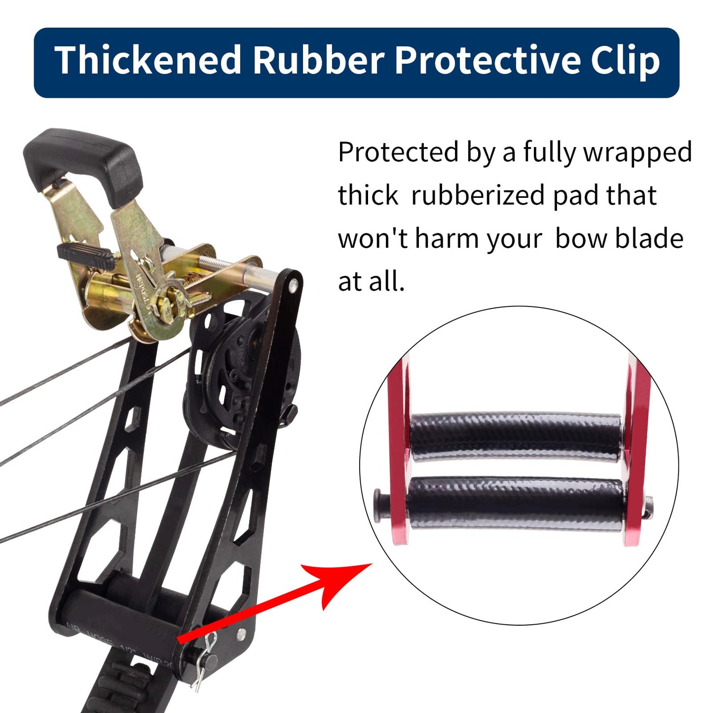 FENJANER Archer Compound Bow Press, Alumium Alloy Portable Hand Held Replace Bowstrings Tool, Press Ratchet Bow Limbs Open Accessories for Compound Bow & Crossbow (Red)