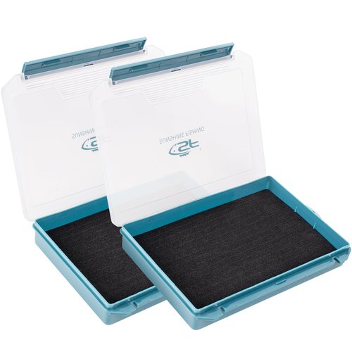 SF 2Packs Fishing Tackle Box Tray 3600 Slit Foam Case Double Buckle Open Plastic Jig Box Heads Hooks Spinners Spoons Storage Tackle Tray