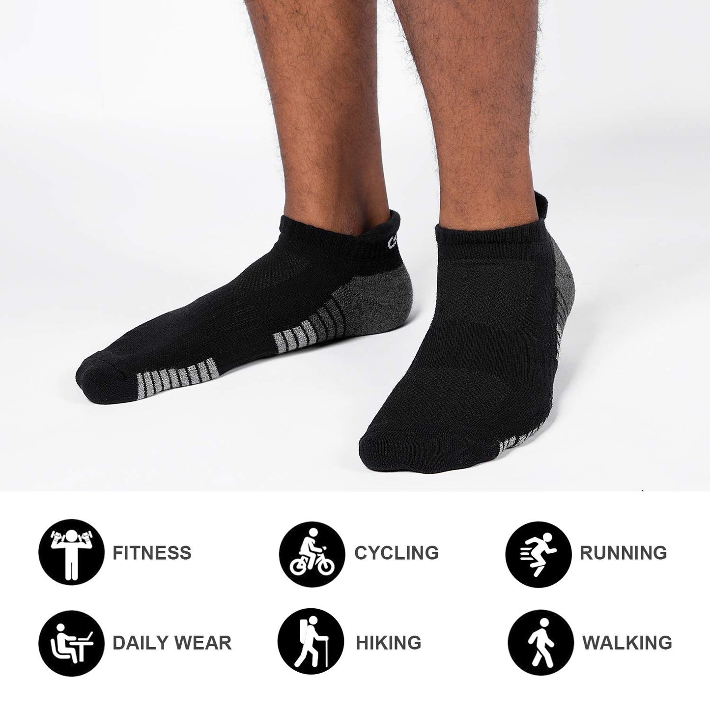 Lapulas Men Ankle Athletic Running Socks Cushioned Breathable Low Cut Sports Tab Socks Sneaker for Women Large