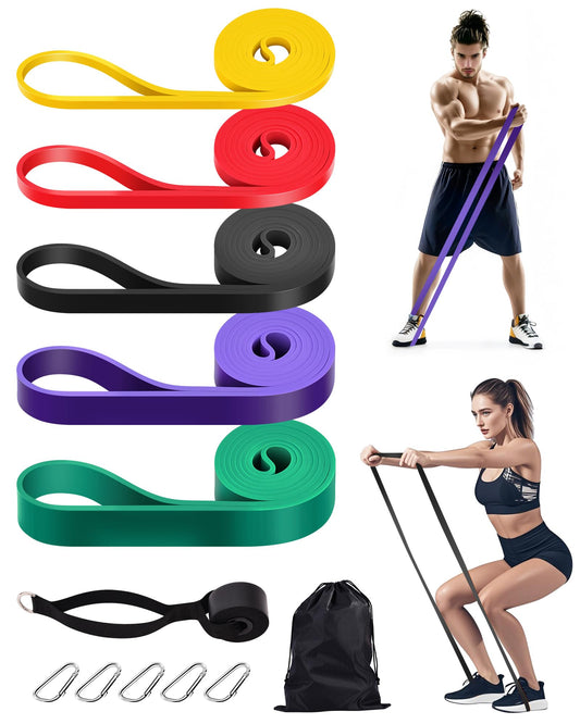 LAKXSF Pull Up Bands Set - Resistance Bands for Men and Women - Exercise, Stretching, Muscle Training - Ideal for Home/Gym Workouts - Includes Door Anchor and Elastic Bands