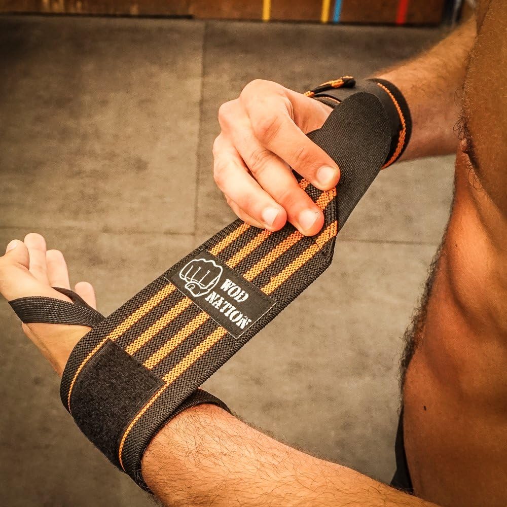 WOD Nation Wrist Wraps for Weightlifting & Strength Training – Professional Gym Straps w/Thumb Loop for Men & Women