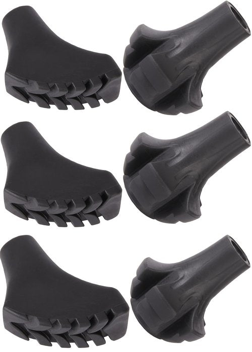 HAPLUSTAR Trekking Poles Tips Set - Feet Replacement Rubber Trek Cane Tips Protectors Fit Most Walking Hiking Sticks - 11 mm Diameter