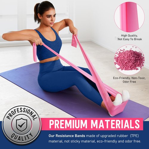 WALITO Fabric Resistance Bands and 4.9ft Yoga Bands for Women and Men, Workout Bands for Physical Therapy, Stretch, Recovery, Pilates, Rehab, Strength Training and Home Gym