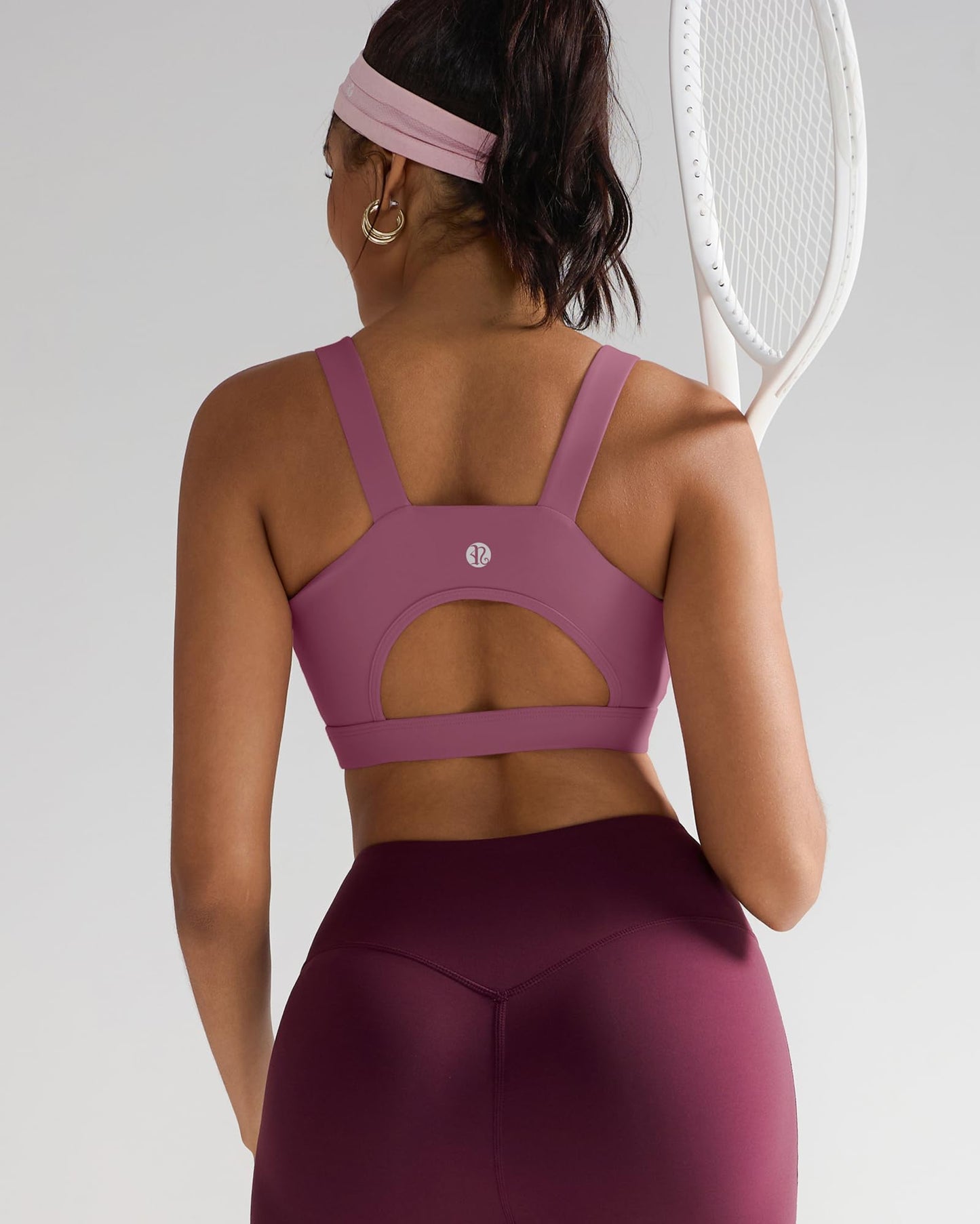 RUNNING GIRL High Impact Sports Bras for Women,Racerback Red Bra Workout Crop Tank Tops Longline Sports Bra Push up(WX2667 Pink,S)