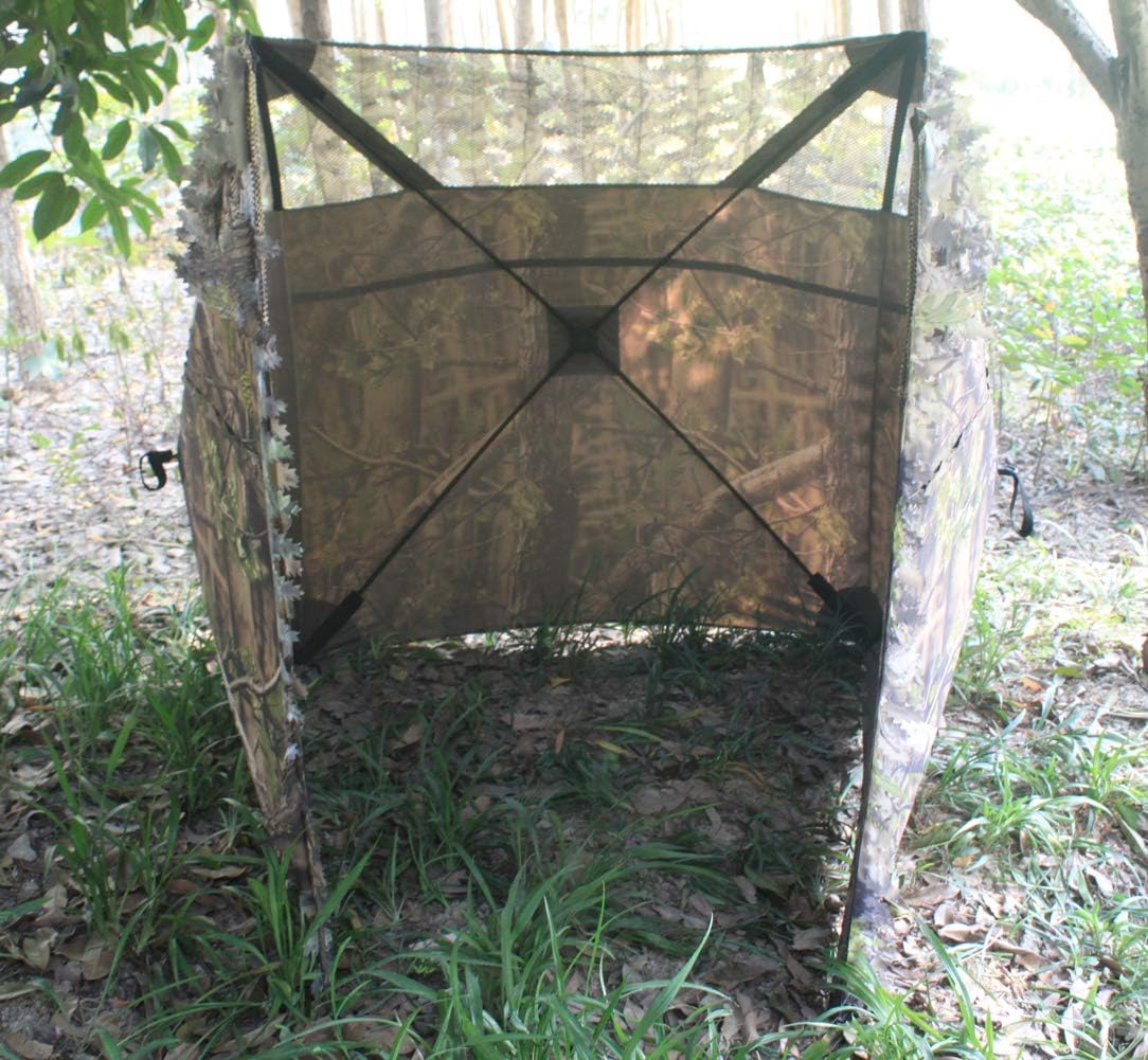 AUSCAMOTEK Pop Up Ground Blind for Deer Duck Turkey Hunting Portable Quick Setup Lightweight Green/Brown/Dry Grass Ground Peg Included