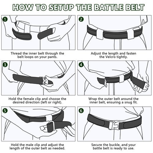 GZ XINXING 2.0" Tactical Belt for Men Black with 1.75" Internal Tactical Belt and Quick Buckle Metal Buckle Duty Belt - Heavy Duty Battle Belt