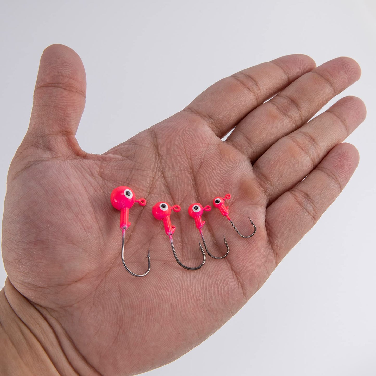 Dr.Fish 20 Pack Fishing Jig Heads, Crappie Jig Round Ball Head Freshwater Fishing Hooks Bass Trout Panfish Walleye Bluegill Saltwater 1/32oz White