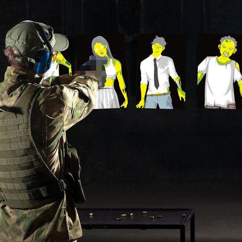 Poen 18 Pcs Large Zombie Paper Targets 23 x 35 Inch for Range - Fun Silhouette Targets for Outdoor Practice