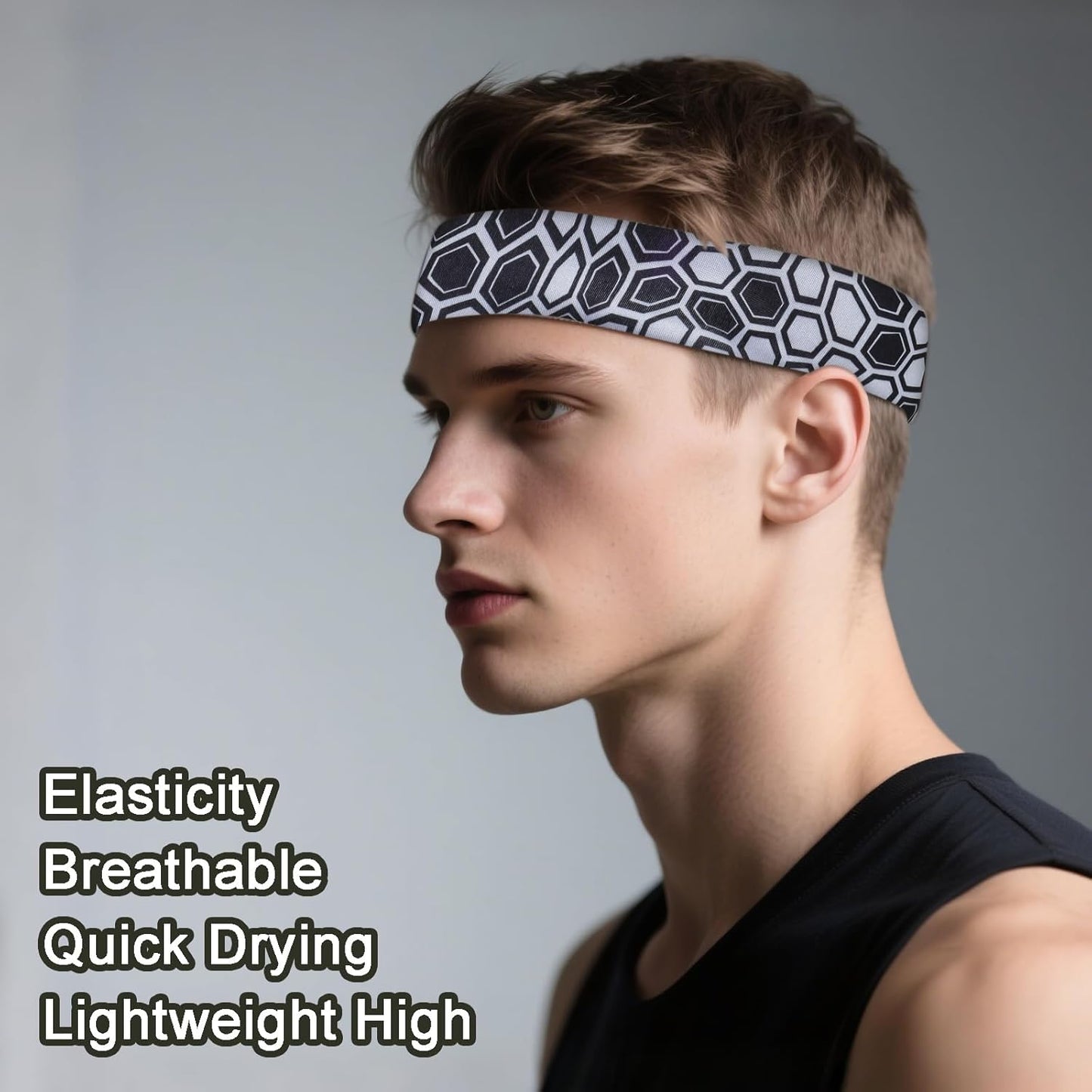 Men's 9-Pack Sports Headbands | Stretchy Sweatbands for Running & Workouts