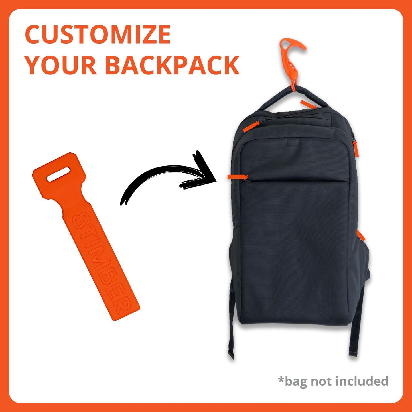 8TIMBER Zipper Pulls Set 6-Pack — Durable Silicone Accessories for Customizing Backpacks, Identifying Travel Luggage (Camo)