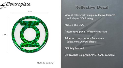 DC Comics Green Lantern Reflective Domed Decal - Premium 3D Vinyl Sticker for Car, Laptop & Water Bottle (3.75” Diameter) | Officially Licensed