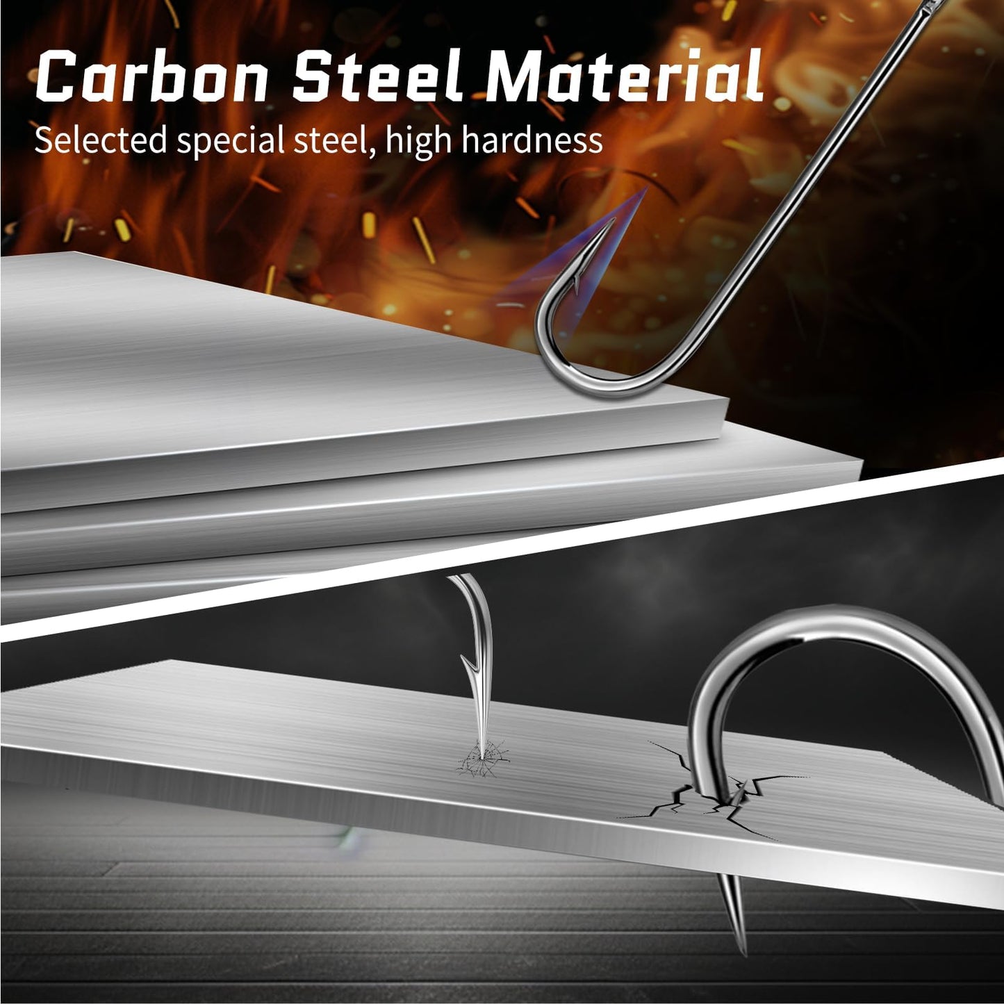 FishTrip Crappie Panfish Fishing Hooks-100pcs Aberdeen Hooks Long Shank Light Wire for Sunfish Small Bass Trout Freshwater Size 10#