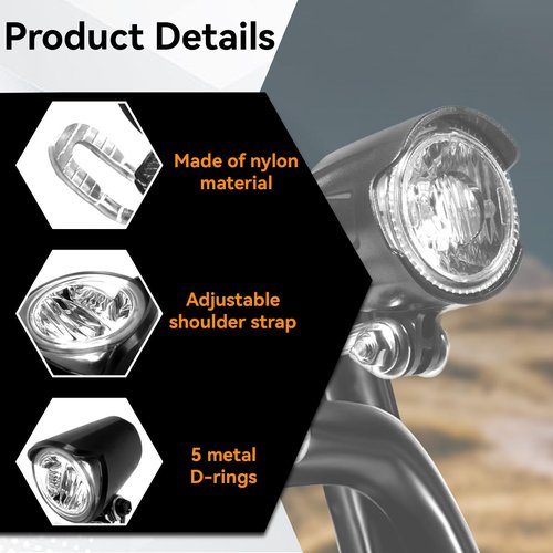 Ebike Headlight 6-60V, Night Riding Waterproof Electric Dirt Bike Front Light Road Bike Led Headlight Cycling Accessories with 2 Pin Connector for Cycling Safety