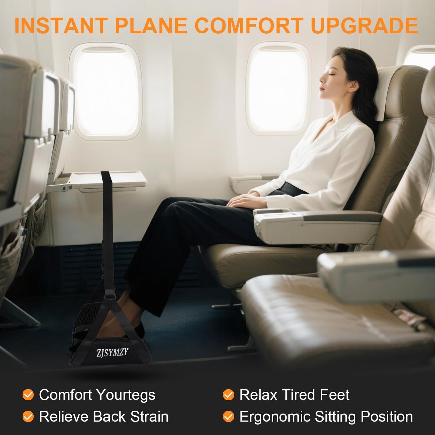 Foot Hammock for Plane Travel,Memory Foam Airplane Foot Rest with Extended Adjustment Strap,Leg Hammock for Airplane Travel Essentials,Plane Foot Hammock,Comfy Foot Hanger