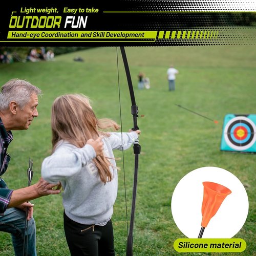 CrazyMouse Bow and Arrow for Teens Beginners Adults Recurve Bow Set 8 Arrows 5 Target Face Archery Longbow Kit Backyard Games Gift for Outdoor Sports (Black Archery Bow Set)