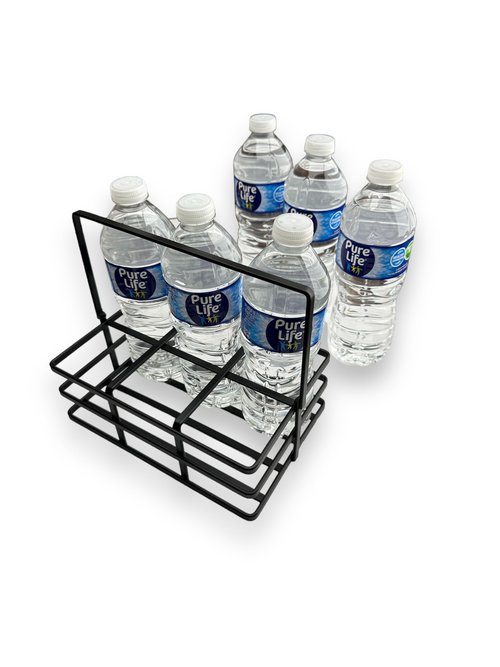 College Instruments Metal Team Sports Water Bottle Carrier - Water Bottle Caddy Storage Orgnizer 6 Bottle Capacity - Squeeze Bottle Caddy for Kitchen Accessories and Picnic