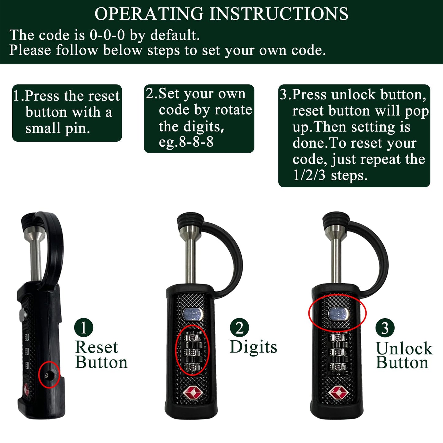 6 Pack TSA Approved Firearm Travel Case Locks Gun Case Hard Pistol Cases Lock