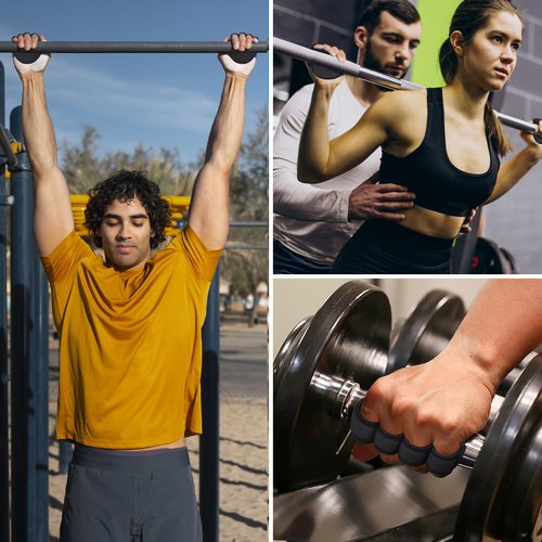 Stealth Sports Weight Lifting Gym Grip Pads Non-Slip Neoprene Pull Up Bar Pads Substitute of Workout Gloves Prevents Callus Tears–Calisthenics Fitness Weightlifting Grip Gloves (4 Loop)