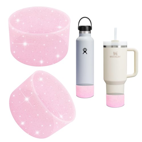 Yonuni 2-Pack Silicone Boot for Stanley Cup 30 oz,Glitter Bottom Protector for Stanley 40 oz Tumbler Accessories,Bottom Boots for Stanley IceFlow 30 20 oz, Boot Sleeve Cover for Stanley Decorations