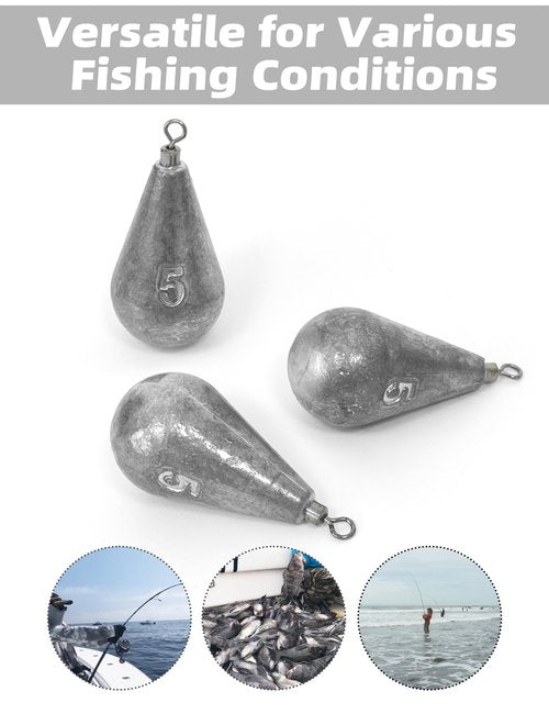 BLUEWING Casting Swivel Bell Sinkers Fishing Weights Drop Shot Dipsey Lead Saltwater, 1oz - 10pcs