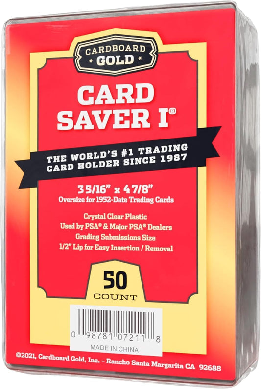 CARD SAVER 1-200 Count - Semi Rigid Card Holder, Trading Card Protectors - PSA-Approved Cardsaver for Baseball, Trading, Sports Cards - Card Sleeves, Binder, & Storage Box Compatible