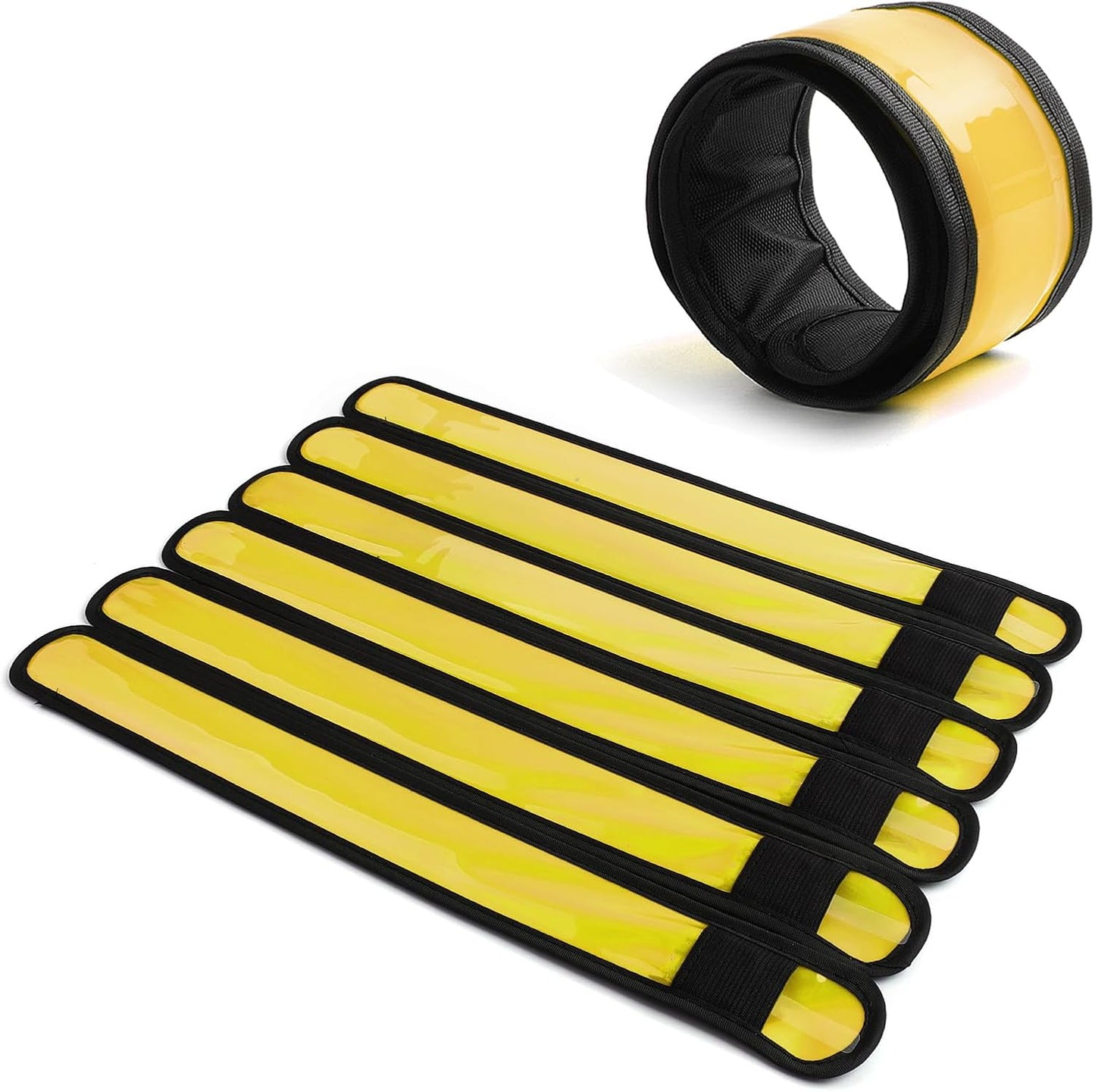 Pack of 6 LED Light Up Band Slap Bracelets Night Safety Wrist Band for Cycling Walking Running Concert Camping Outdoor Sports