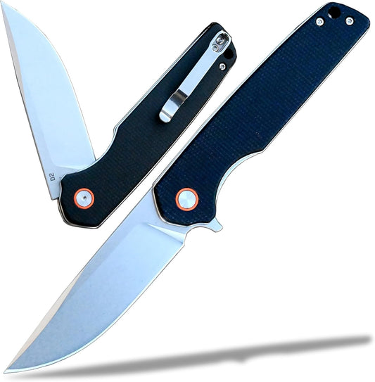 YAK & YETI Micarta Handle Folding Knife- Everyday Carry Knife for Men and Women - Indoor or Outdoor-Camping and Hunting knife-D2 steel Blade knives