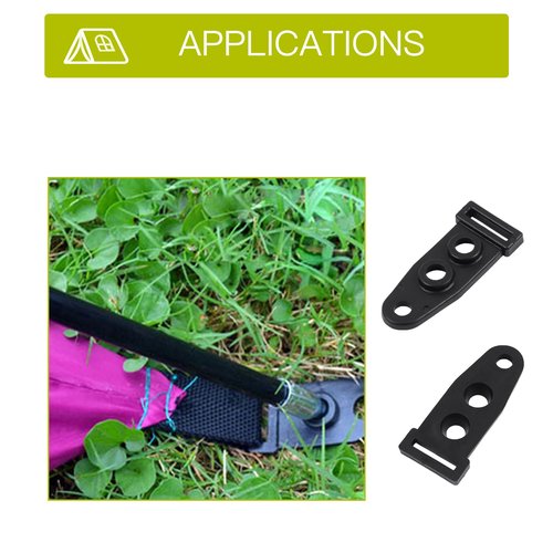 BRILLIANCE4U 3 Holes Tent Pole Male to Female Converter, Plastic Tent Feet Holder Buckles, Tent Hooks Guy Line Fasteners, Tent Pole Connectors 12 Pack