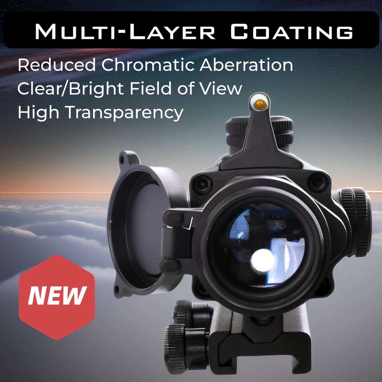 CTOPTIC 4x32 Red Fiber Dot Scope with Sight System for Picatinny 20mm Rail Yotto 7.62 x 39 Laser Sight (rd)