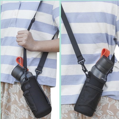 Besudo Neoprene Thermal Sleeve with Adjustable Shoulder Strap compatible with Starter Set Water Bottle 650ml - Neoprene Bottle Cover Protective Sleeve-039-B-H