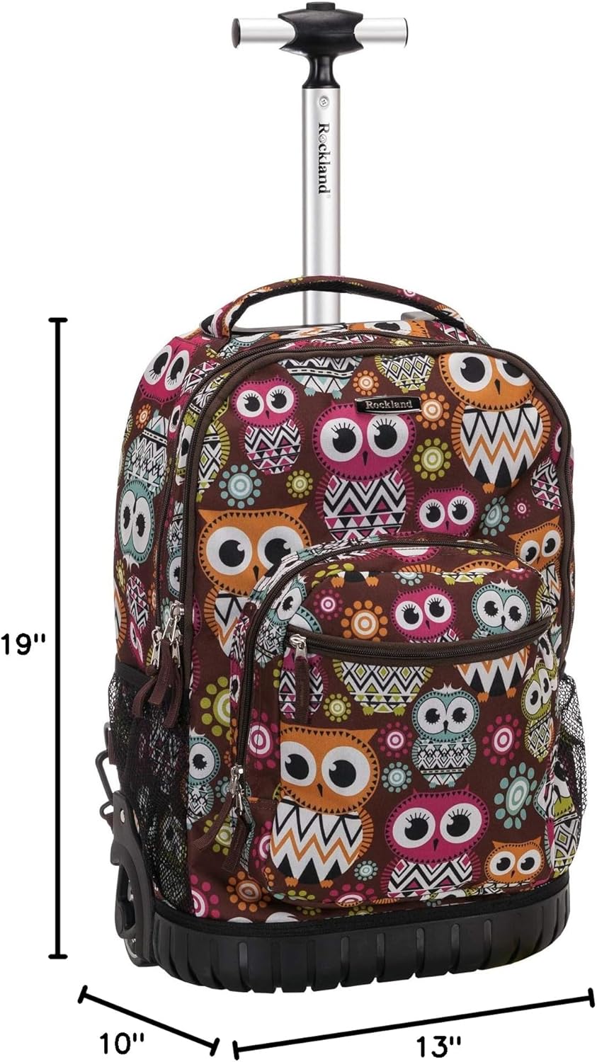 Rockland Single Handle Rolling Backpack, PURPLEPEARL, One Size