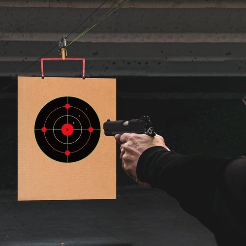 Highwild Adhesive Bullseye Shooting Targets - Splash Effect of Multiple Colors - 12x12 Inch (50 Pack)